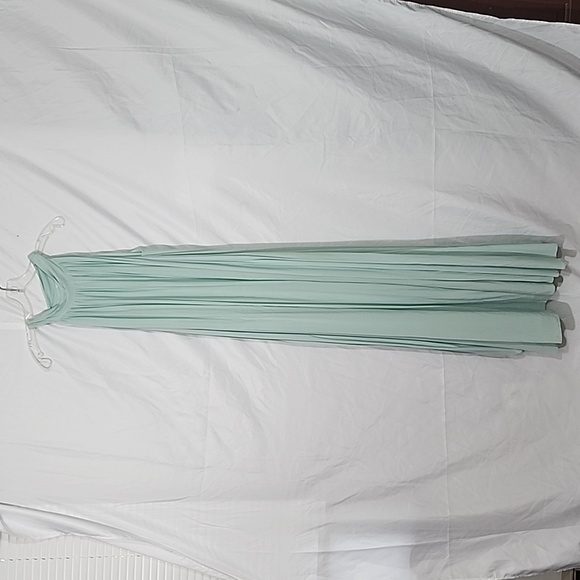 Something Navy Tie Neck Maxi Dress Seafoam Color Size XS - Picture 1 of 10